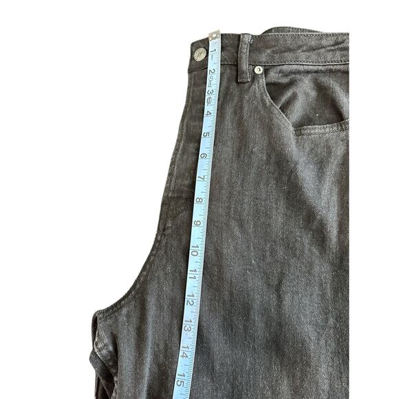 Free People Black Wales High Waisted Button Front Wide Leg Crop Jean Size 31 - Picture 10 of 11